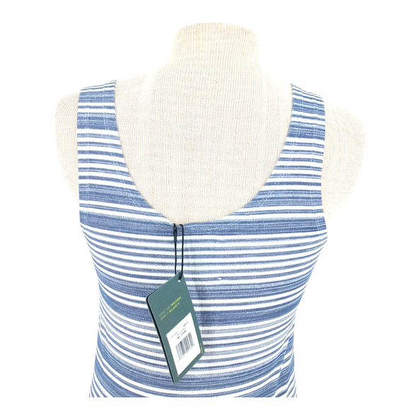Lysse NEW Mulholland Midi Tank Dress Blue White Striped Split Hem Size Small - Picture 6 of 12